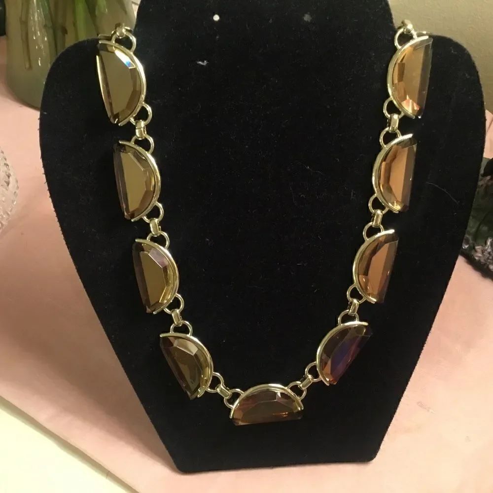 NWT. Coldwater Creek Brand Goldtone Crescent Single Long Strand Necklace